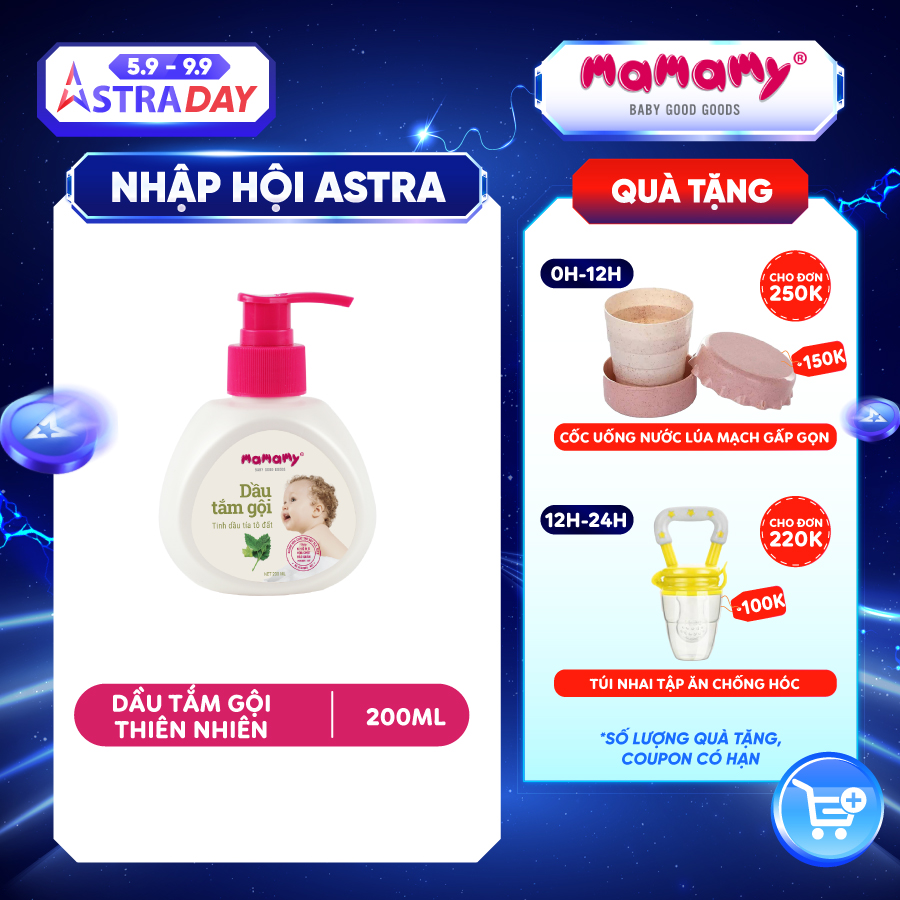 Dầu Tắm Gội Thiên Nhiên Mamamy 200ml