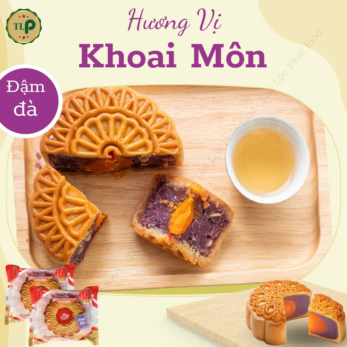 Hộp 4 bánh Trung Thu Tân Lộc Phát &quot;Trung Thu Đoàn Viên&quot; (4 bánh x 150g) Quà Tặng Trung Thu Đoàn Viên