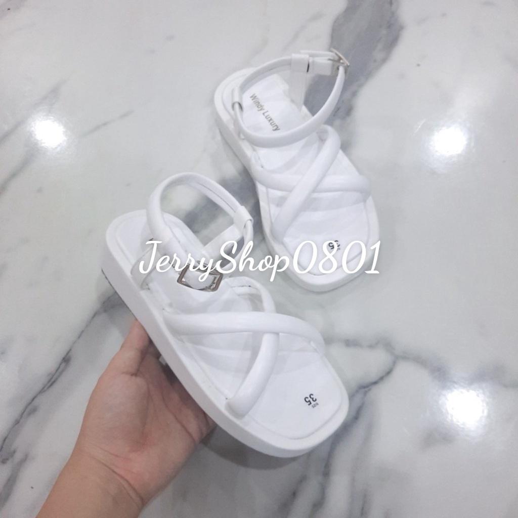 Dép Sandal nữ 2p đế bánh mì SANDAL QUAI CHÉO X siêu êm 3 màu