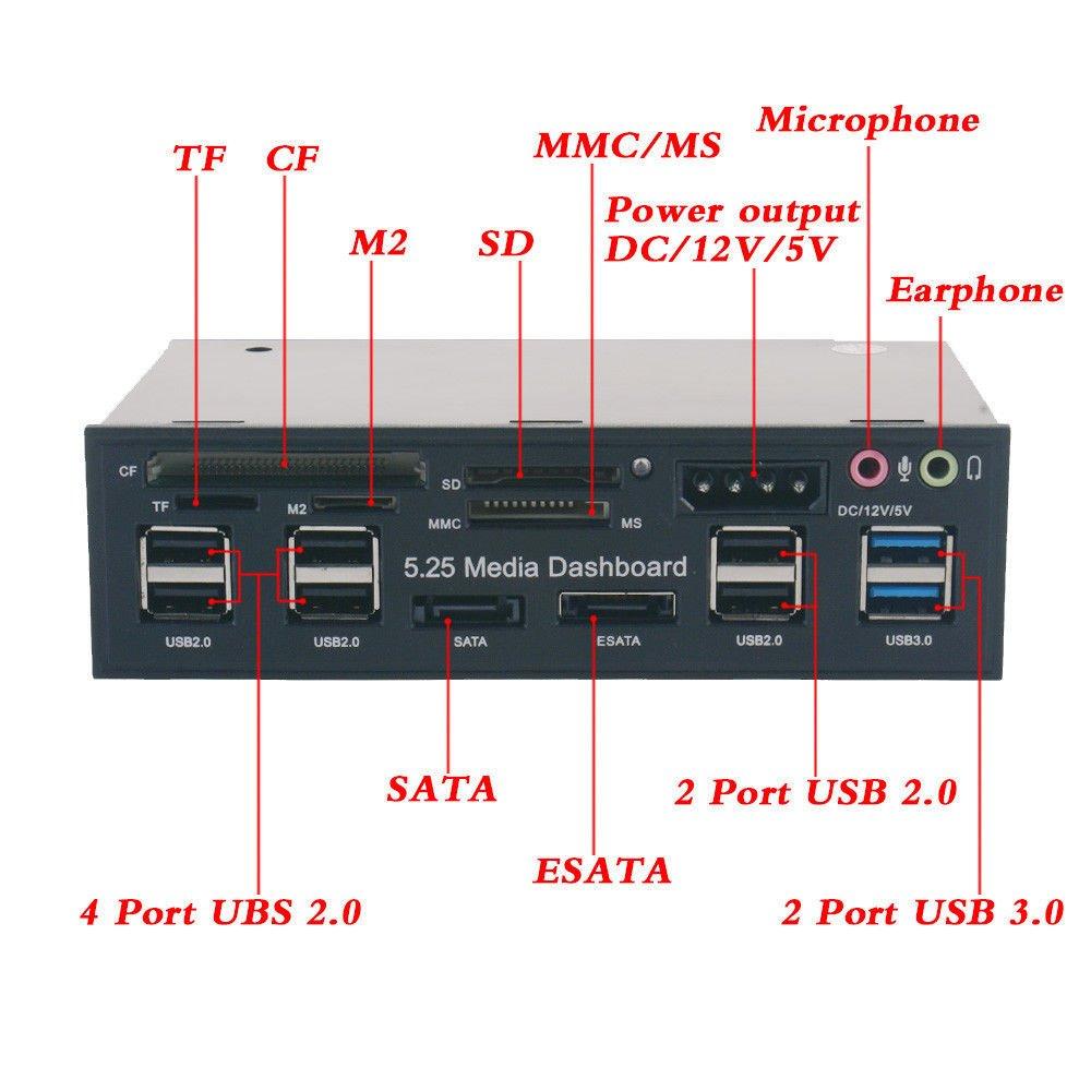 Thiết Bị Mở Rộng Kết Nối USB 3.0 eSATA SATA SD MS CF TF M2 Cho Máy Tính