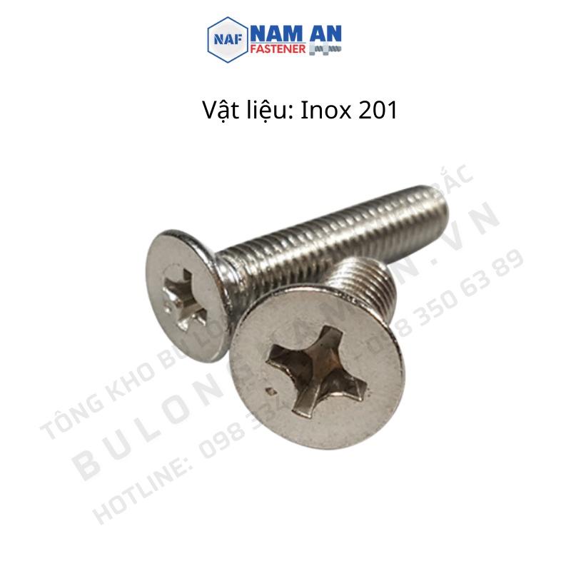 Vít đầu bằng Inox 201 M4x10, M5x10, M5x16, Vít Bake đầu bằng , ốc vít bu lông đầu bằng M4, M5 hàng đẹp, chất lượng