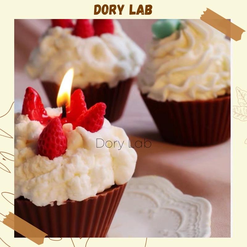 Nến Thơm Bánh Cupcake Dâu Tây Mini Hàn Quốc, Phụ Kiện Decor, Quà Tặng