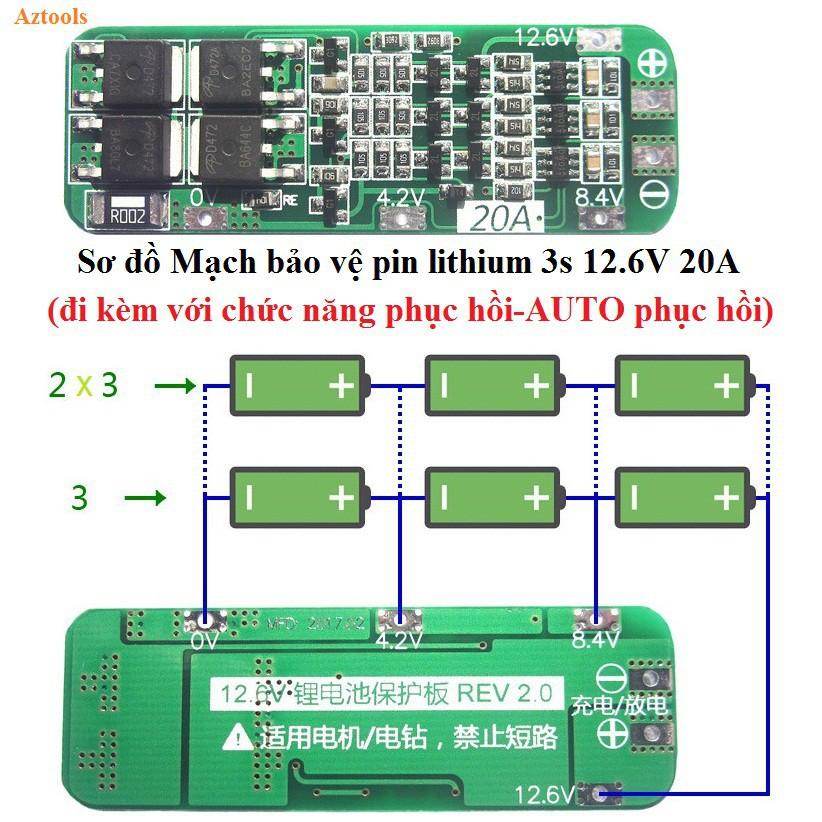 Mạch sạc và bảo vệ pin 3S 20A