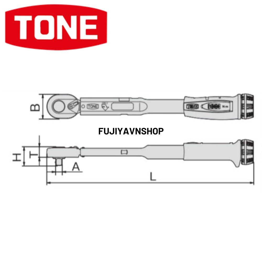 Cần siết lực vặn 40-200Nm TONE T4MN200 (đầu vặn 12.7mm)