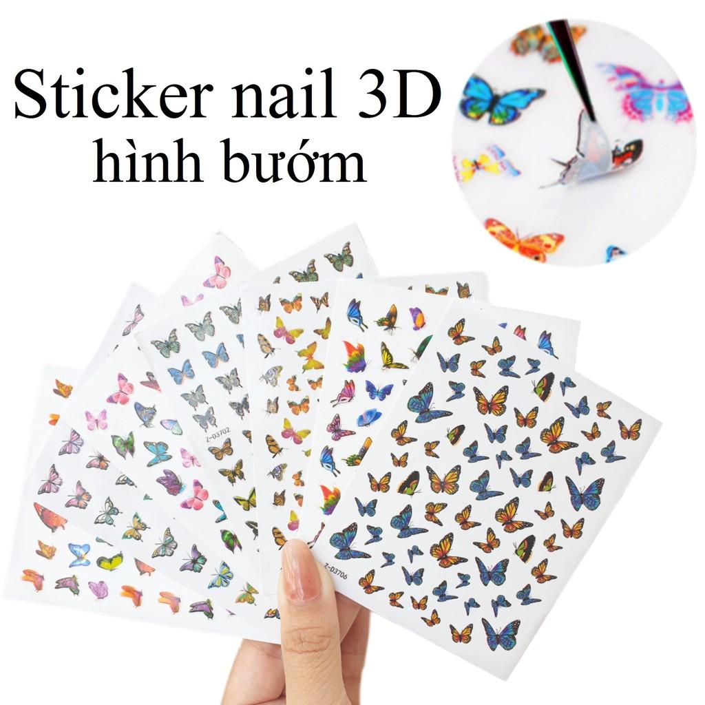 Sticker nails - hình dán móng 3D bướm