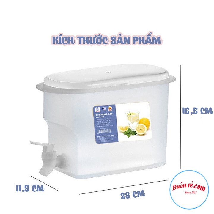 Bình đựng nước có vòi 3,5L Việt Nhật (6785), Bình đựng nước trà, nước trái cây để trong tủ lạnh tiện lợi