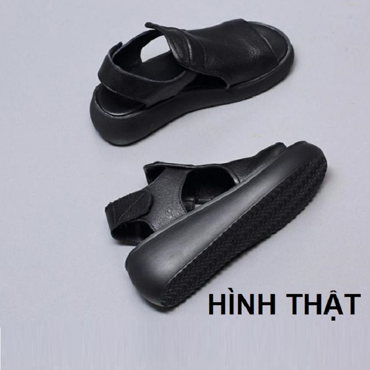 Giày sandal bánh mì 3 phân quai ngang bảng to S012 đế đúc chống trượt chắc chắn
