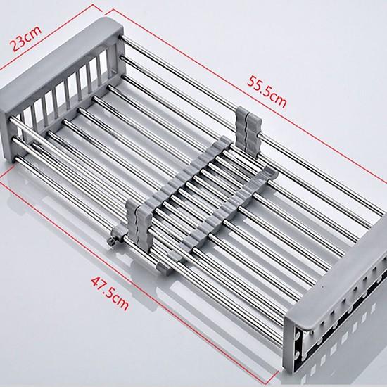 Khay Inox 304 Cao Cấp Đựng Đồ Đa Năng Hình Chữ Nhật Gác Bồn Rửa Bát Tiện Dụng - Loại Tốt