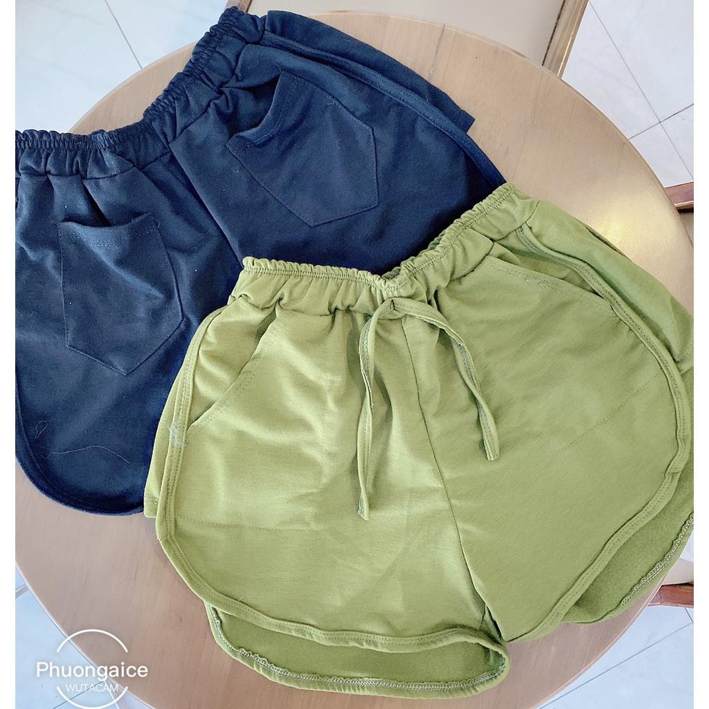 Quần đùi mặc nhà nữ, quần short cotton nữ siêu đẹp có 4 túi trước sau- Phuongaliceshop