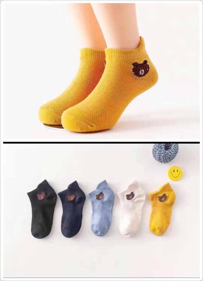 COMBO 05 ĐÔI TẤT LƯỚI GẤU TRẺ EM XUẤT NHẬT 