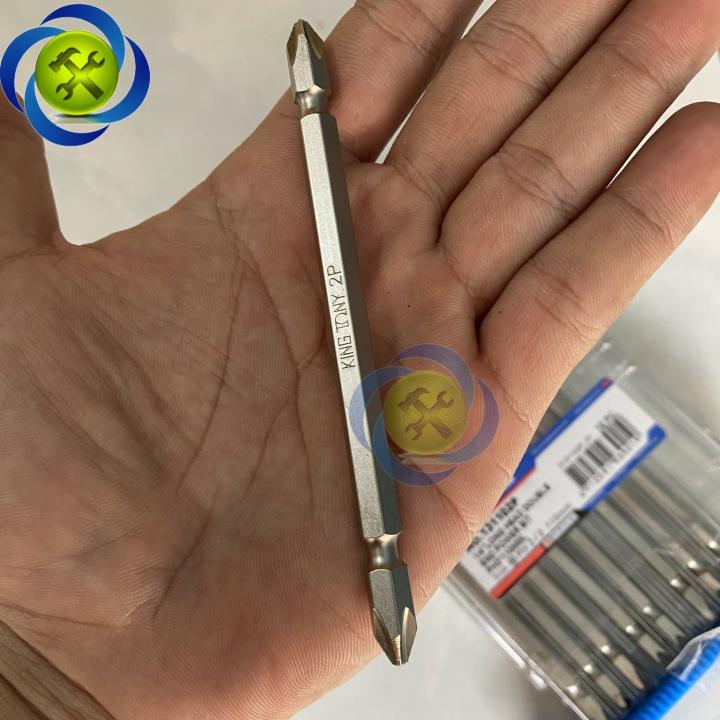 Mũi vít bake hai đầu PH2 x 110mm Kingtony 131102P có nam châm