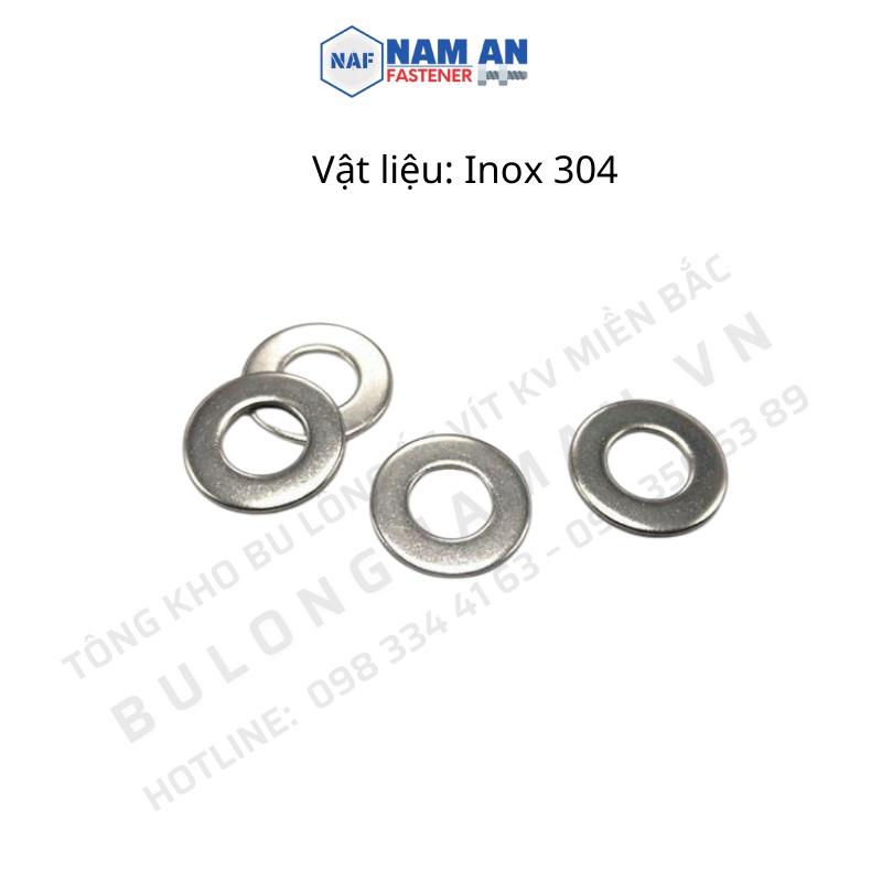 100 con Long đền phẳng Inox 304 M6, M8, M10, M12, long đen phẳng inox 304, vòng đệm inox