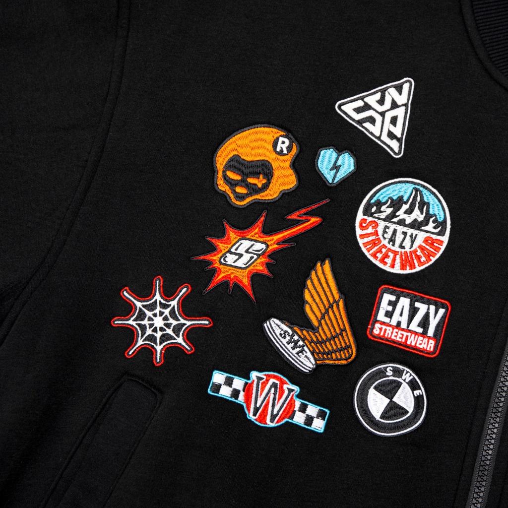 SWE - Áo Khoác Bomber PATCHES nam nữ chất nỉ bông mềm mại hai lớp chính hãng
