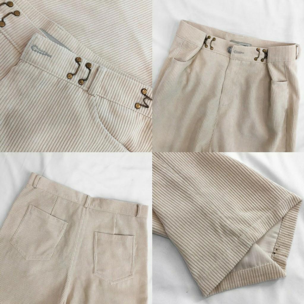 Quần Dài Nhung Gân DONI PANTS Form Suông Phối Móc Gài Eo Ulzzang