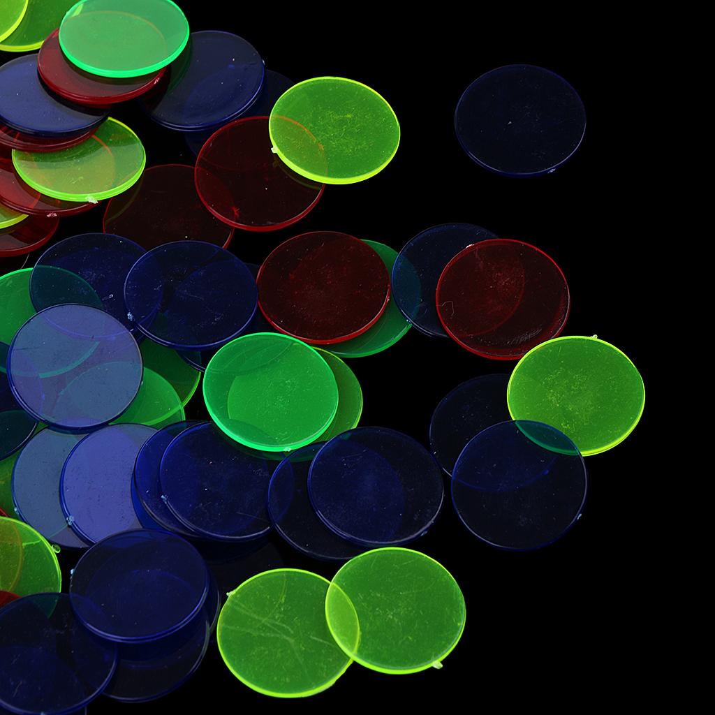 Pack of 100 Bingo Chips – 1.5cm Translucent Markers for Bingo, Counting & Game Tokens, Chips for Bingo Games