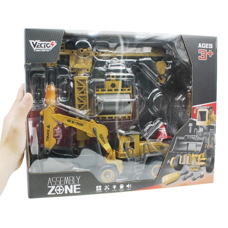 Đồ Chơi Lắp Ráp DIY Xe Cẩu Có Đèn Và Âm Thanh - Vecto VT9101D
