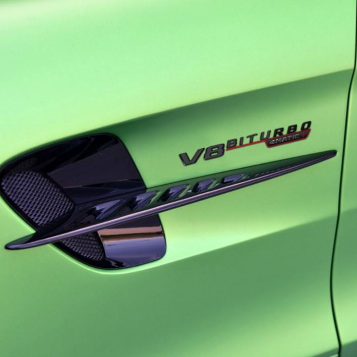 Bộ 2 Decal tem chữ V8 Biturbo-4Matic dán hông xe Mercedes