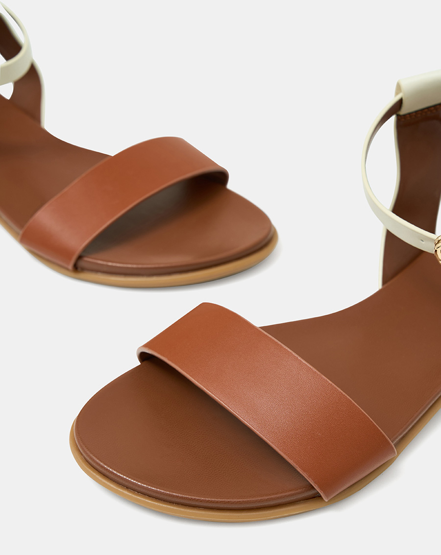 Giày Sandal Nữ 1cm Thời Trang JUNO Đế Bệt Quai Cổ Chân Phối Quai Ngang SD01138