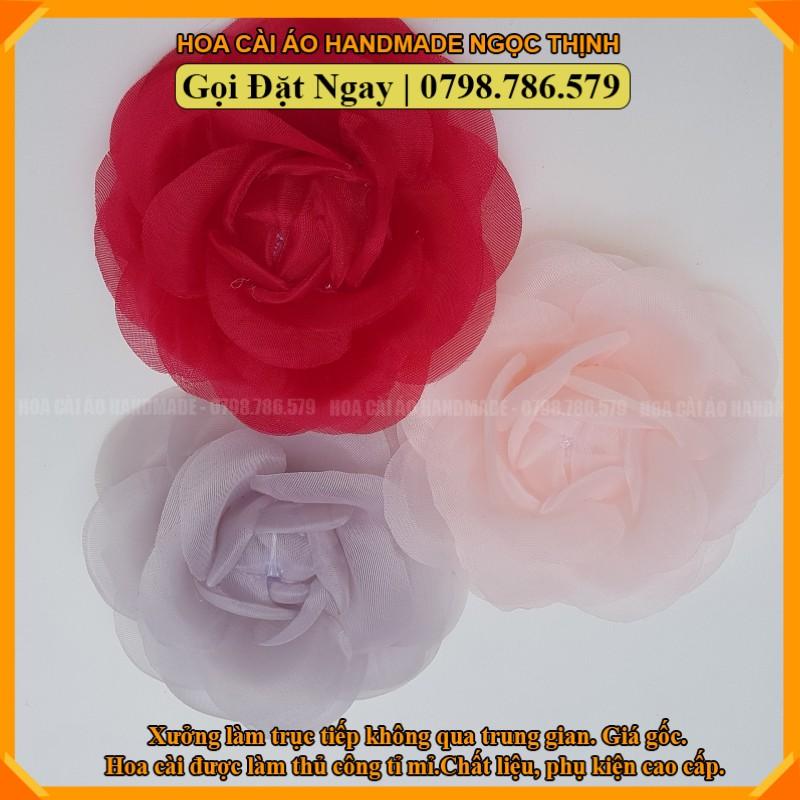 Hoa Voan Cài Áo, Cài Áo Nữ Sang Trọng, Hoa Cài Váy Áo, Phụ Kiện Thời Trang, Hoa Cài NgocThinh