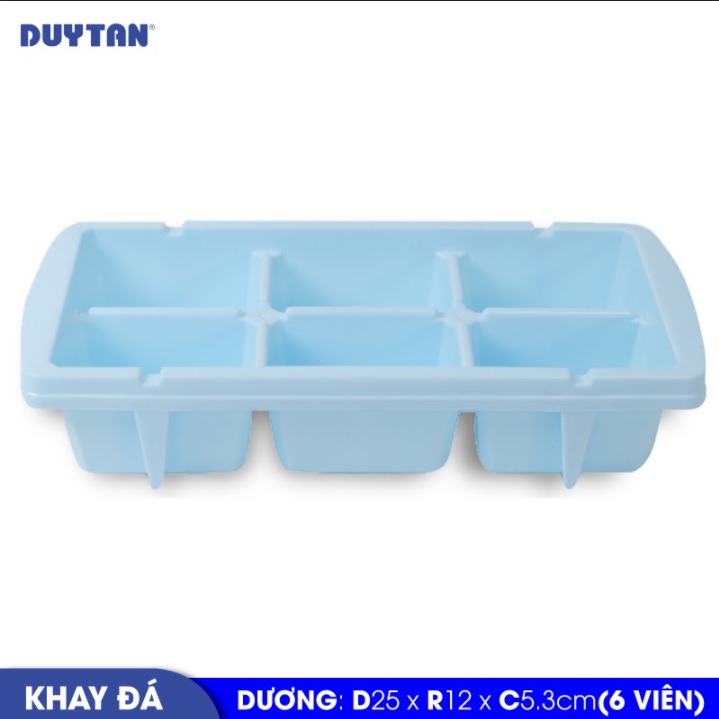 Khay đá 6 viên nhựa Duy Tân (25 x 12 x 5.3 cm) - 14358 - Giao màu ngẫu nhiên - Hàng chính hãng