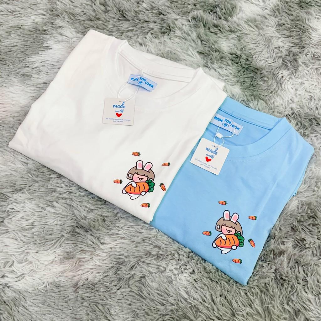 Áo Thun Tay Dài Thu Đông Unisex Thỏ Cà Rốt Ulzzang