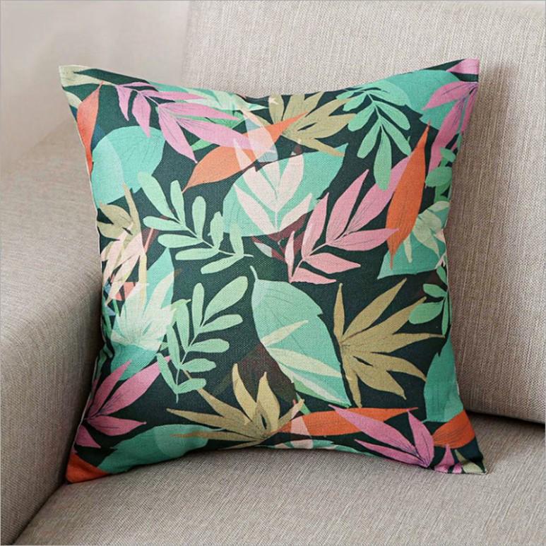 Gối Tựa Lưng | Gối Tựa Sofa, Gối Vuông Trang Trí In Hoạt Tiết Hoa Lá Hiện Đại Kích Thước 45x45cm