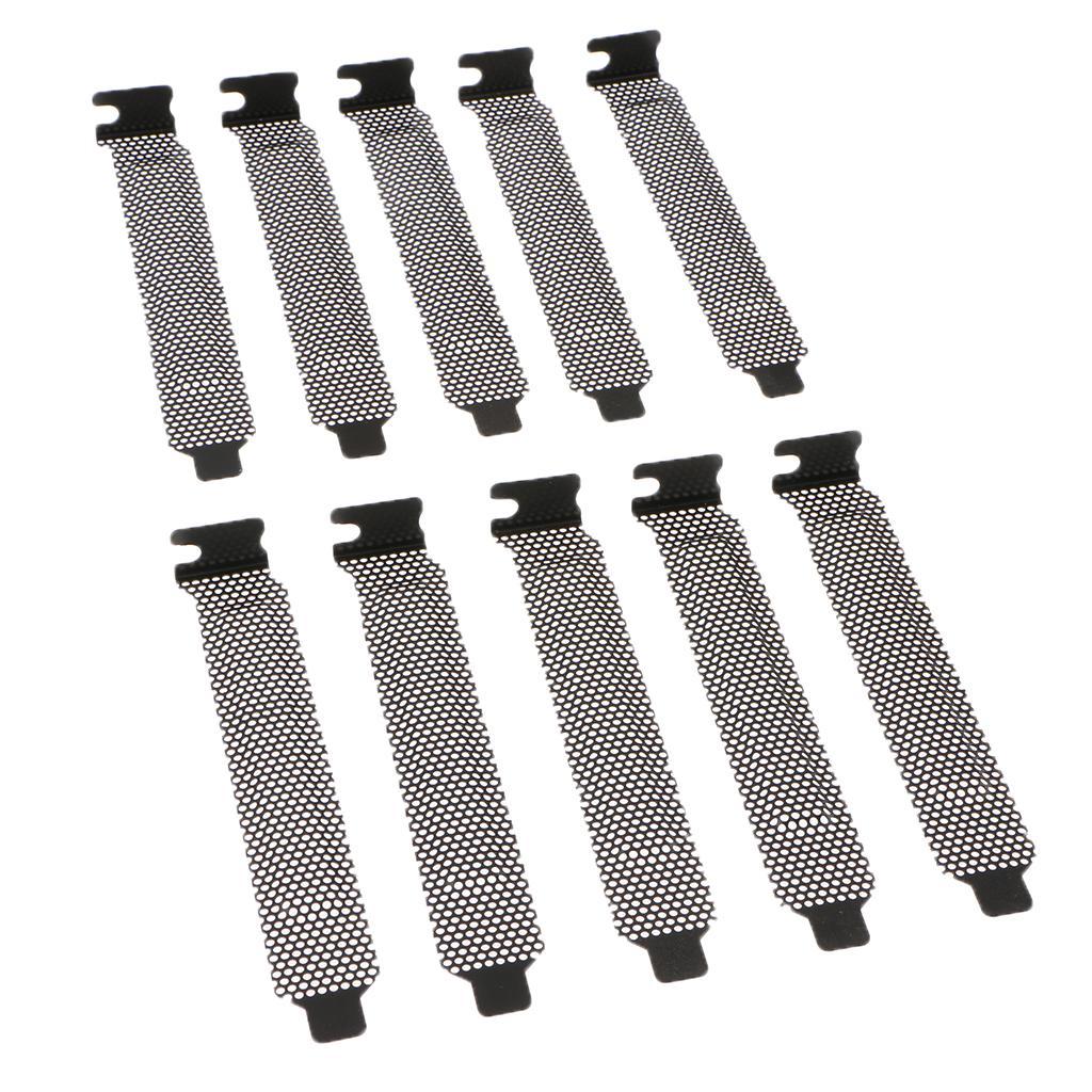 10 Pcs PC Desktops Case PCI Slot Covers Dust Filter Blanking Plate Black