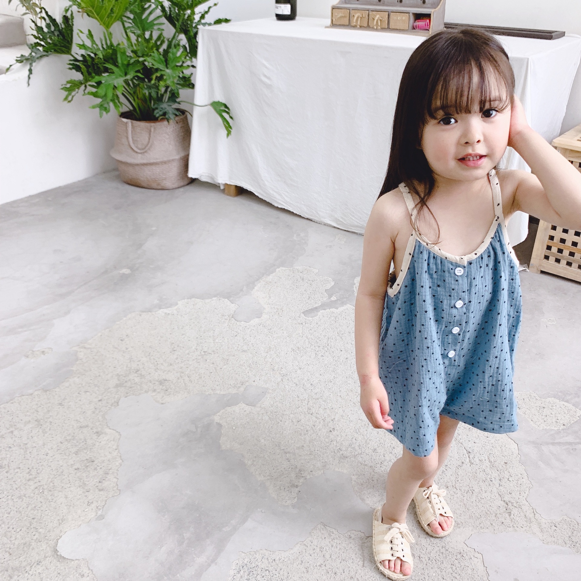 Bộ Áo Liền Quần Ngắn Jumpsuit Bé Gái Kiểu Hàn Quốc