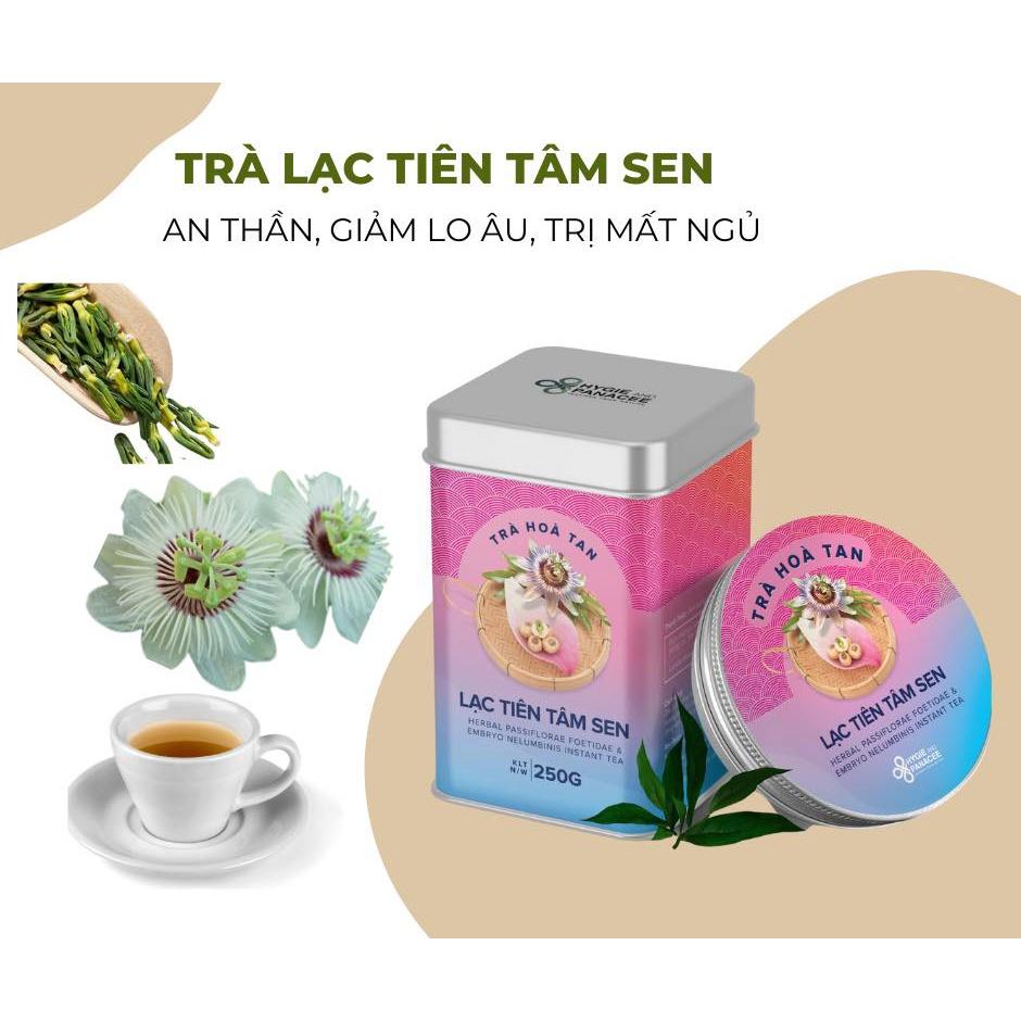 Trà lạc tiên tâm sen Hygie hộp giấy 120g (24 gói x 5g) - dạng hòa ta tiện lợi, thơm ngon, đậm đặc, hỗ trợ mất ngủ