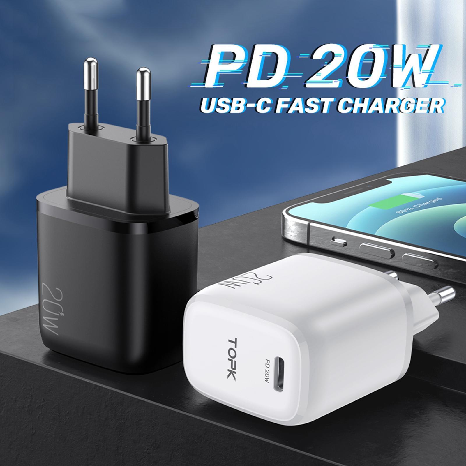 PD 20W Ports Wall Charger Block Adapter Fast Charging EU Plug