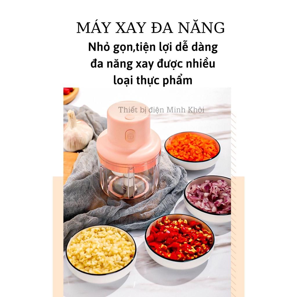 Máy xay đa năng, máy say tỏi ớt mini cầm tay, cháo ăn dặm dung tích 250ml