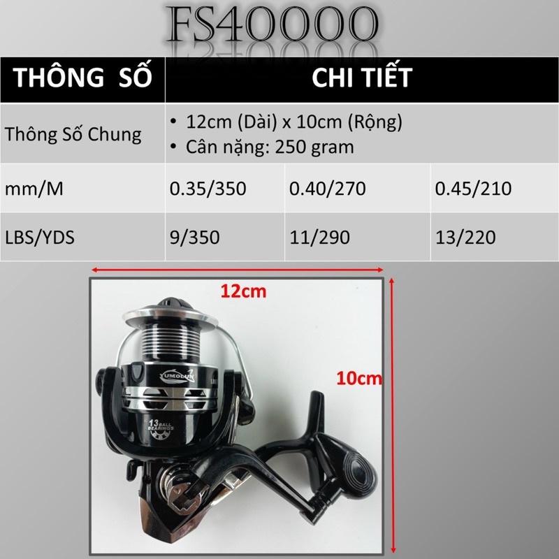 Máy câu cá FS 7000 kim loại hàng loại 1 máy quay êm mượt y hình