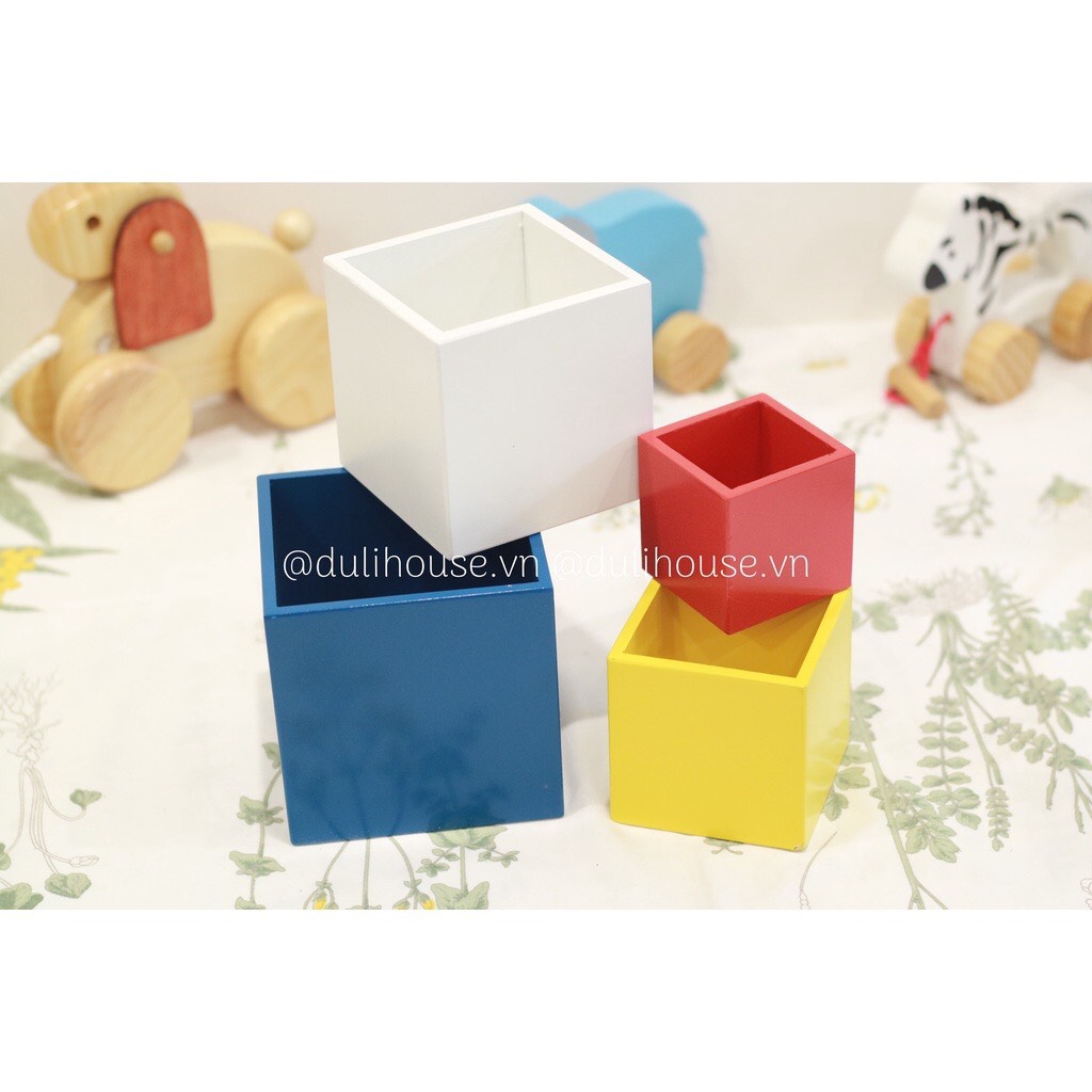 Đồ chơi lồng hộp vuông gỗ trí tuệ việt nam-Đồ chơi thông minh giáo dục cho Bé