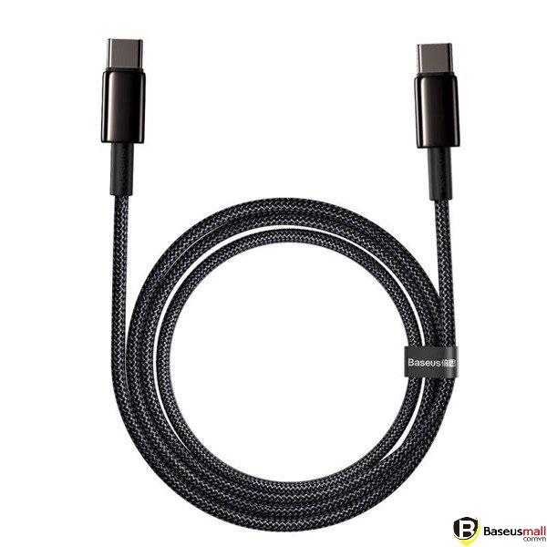 Cáp sạc nhanh và truyền dữ liệu Type-C to C Baseus Tungsten Gold Fast Charging Data Cable (Hàng chính hãng