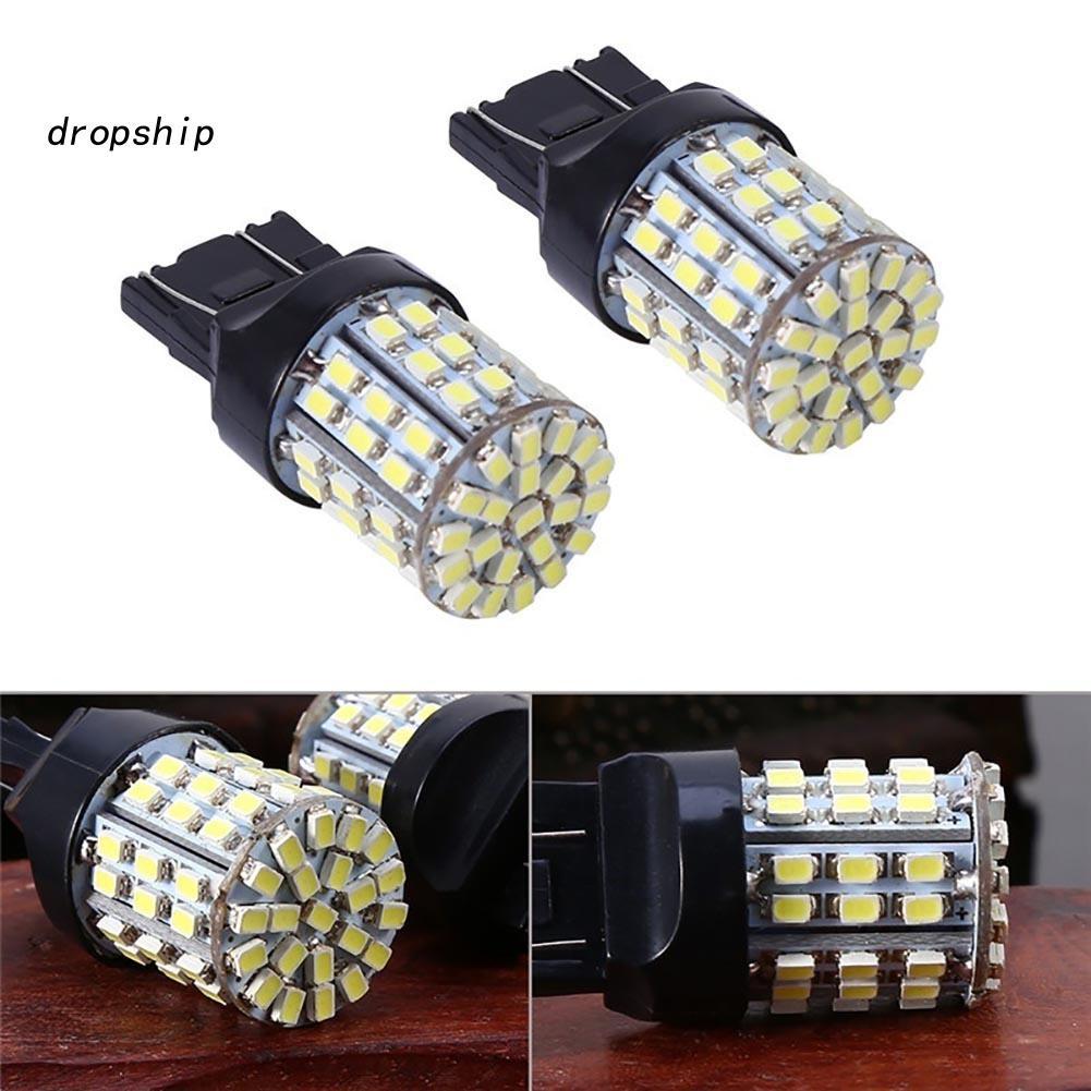 Set 2 Đèn LED Phanh Xe Ánh Sáng Trắng 6000K 12V T20 7440 7443 64 SMD
