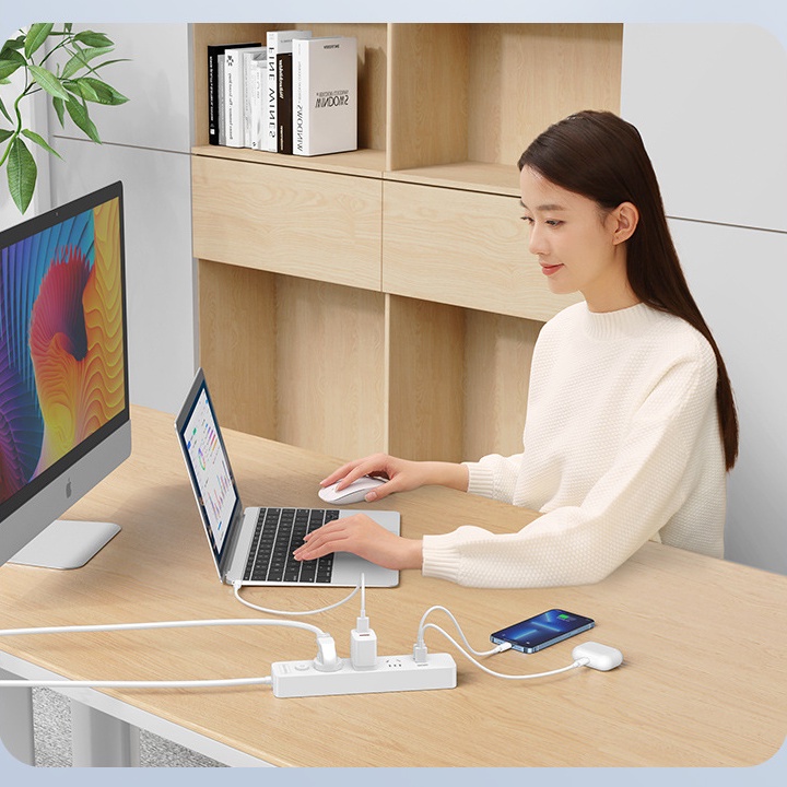 Ổ cắm điện Remax Power Strip PC-3 chui dẹp tích hợp 3 cổng sạc USB - HÀNG CHÍNH HÃNG