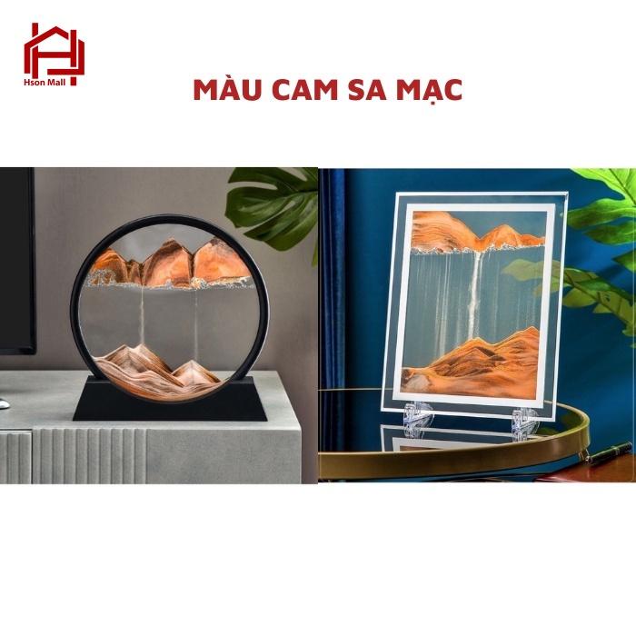 Tranh cát lún chuyển động 3D, tranh thủy tinh HSON nghệ thuật trang trí để bàn decor làm việc làm quà tặng cao cấp