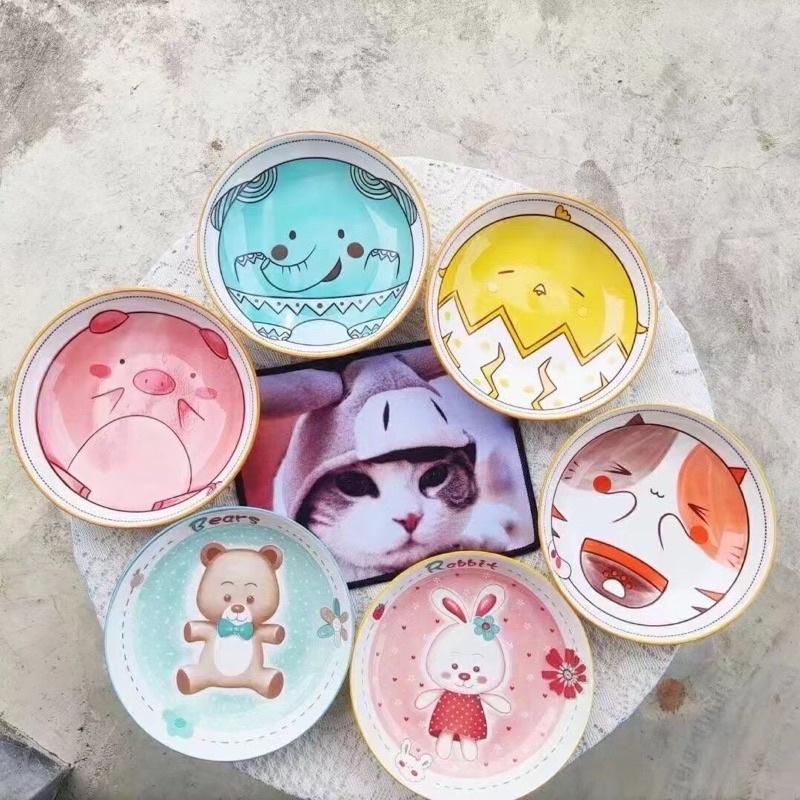 Đĩa Hoạt Hình Đĩa Sứ 6 Hình Ngộ Nghĩnh