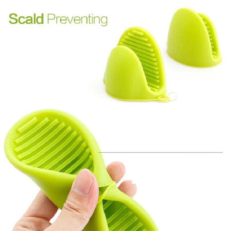 Set 2 miếng kẹp nhấc nồi chống nóng chất liệu silicon tiện dụng hình mỏ vịt