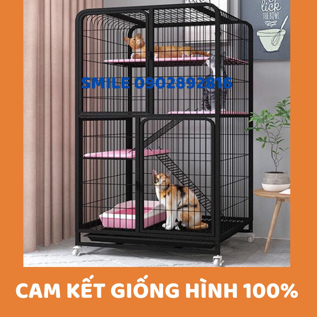 [MỚI VỀ] Chuồng Mèo 3 Tầng Nan Ống Dày Cao Cấp Siêu Dày Size Đại 1m37 - Cam kết giống hình 100