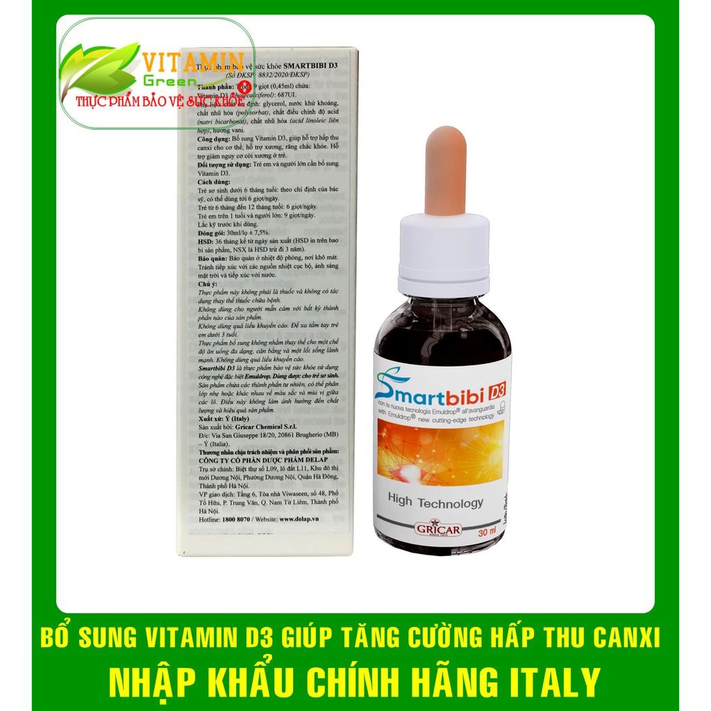 SMARTBIBI D3 BỔ SUNG VITAMIN D3 CHO BÉ, GIÚP XƯƠNG RĂNG CHẮC KHỎE | NHẬP KHẨU CHÍNH HÃNG ITALY