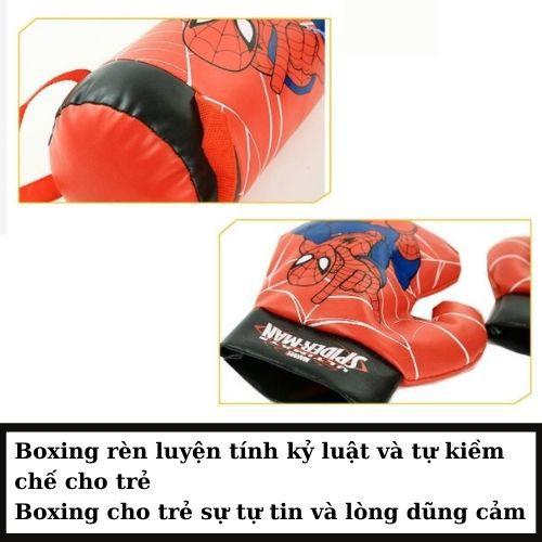 Đồ chơi đấm bốc SIÊU NHÂN bằng da - BOXING cho bé rèn luyện giảm stress