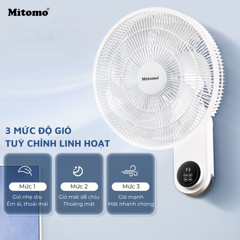 Quạt điện treo tường remote FTT-60AEC-D39, công suất 60W, hoạt động êm ái, hẹn giờ thông minh -hàng chính hãng Bảo hành 2 năm