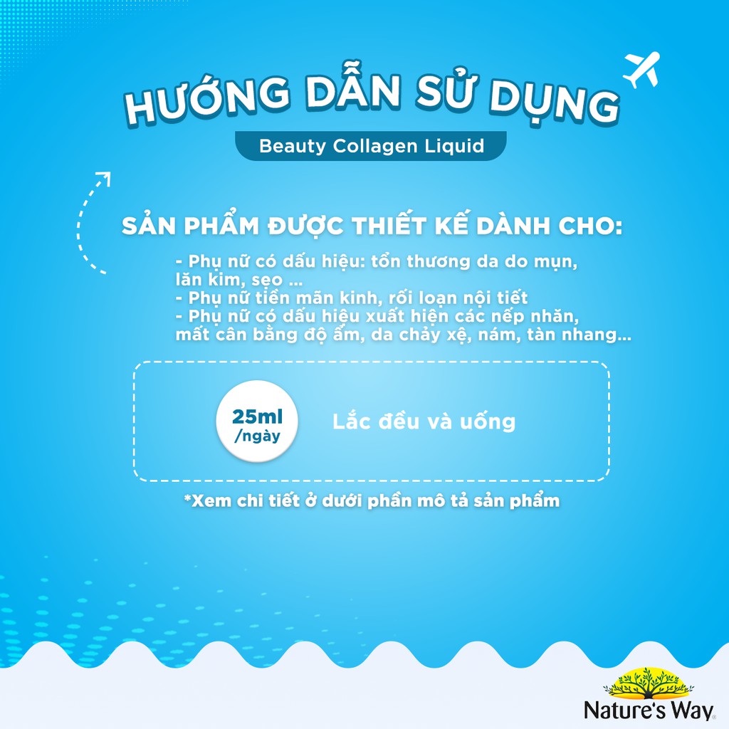 Collagen Thủy Phân Dạng Nước Nature's Way Beauty Liquid Bổ Sung Dưỡng Chất Chăm Sóc Làn Da Trắng Sáng 500ml