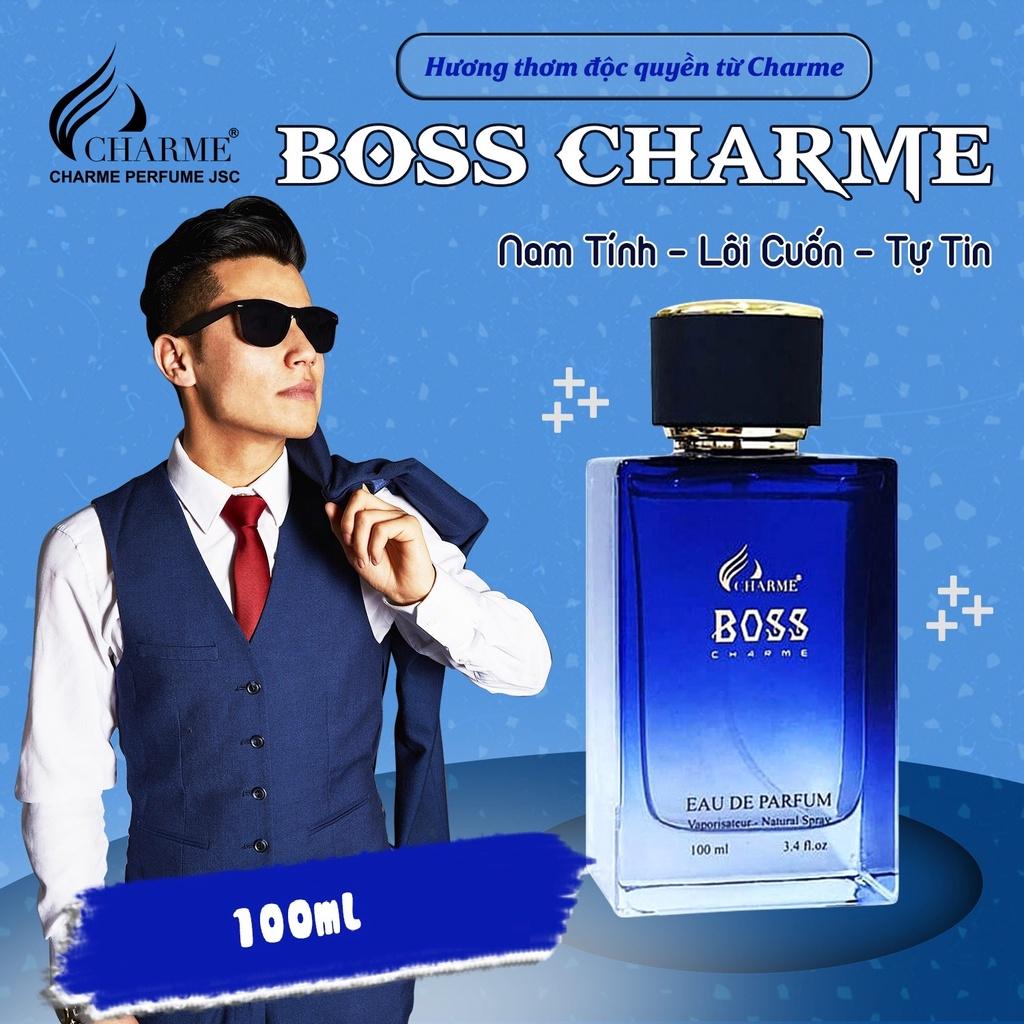 Nước hoa nam cao cấp, Charme Boss, nước hoa phương đông, hương thơm mạnh mẽ, lưu hương lâu, dành cho nam, 100ml