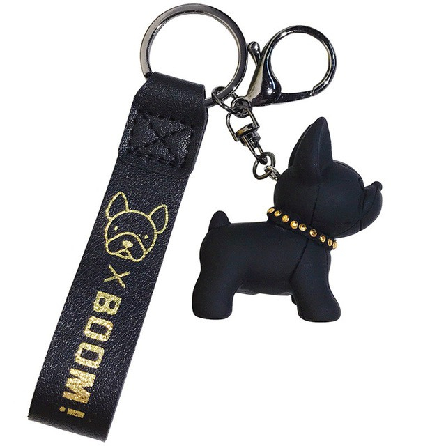 Móc khóa hình chú chó bulldog dễ thương, móc chìa khoá keychain cún dog nhiều màu