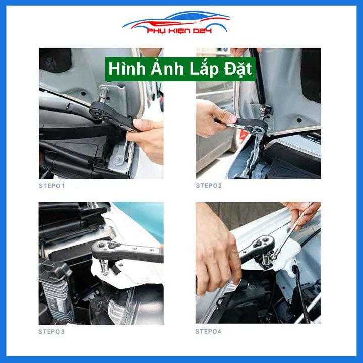 Ty thủy lực chống nắp capo Honda Jazz 2014-2015-2016-2017 hỗ trợ mở tự động kèm phụ kiện lắp