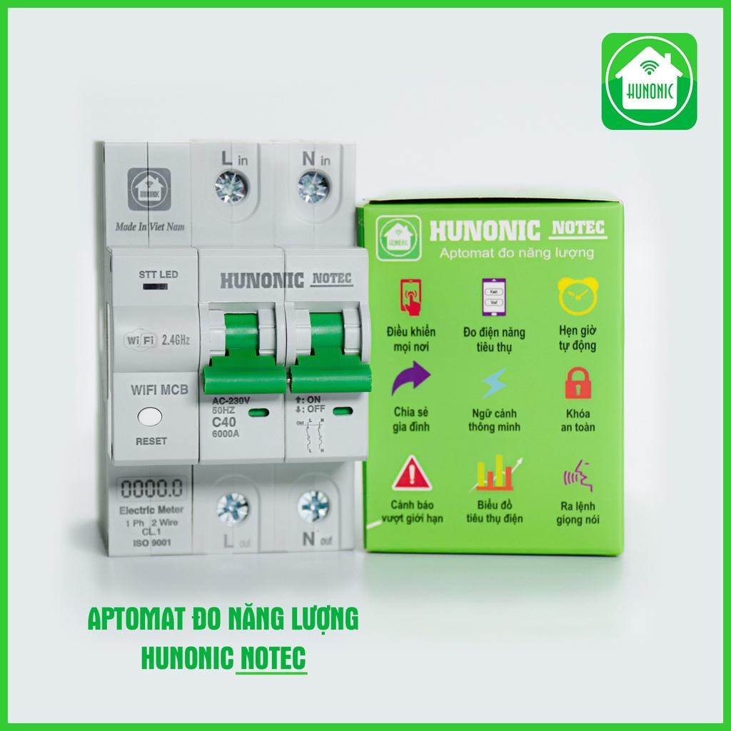 Aptomat Đo Năng Lượng Hunonic Notec Theo Dõi Lượng Điện Tiêu Thụ Điều Khiển Từ Xa Qua Wifi Hàng Việt Nam Chất Lượng Cao.