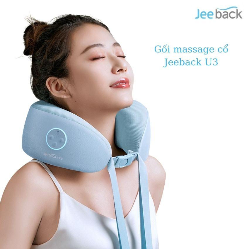 Gối massage cổ vai gáy Jeeback U3 đa năng nhanh chóng làm dịu cơn đau vai gáy với nhiệt nóng và con lăn, máy massage