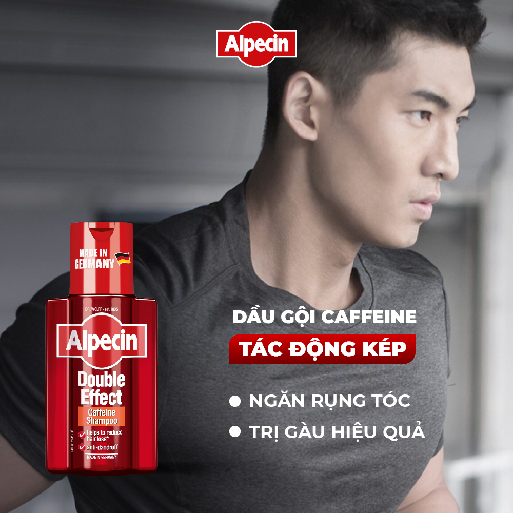 Dầu gội Caffeine Alpecin Double Effect 200ml, ngăn rụng tóc và giảm gàu hiệu quả, cho nam